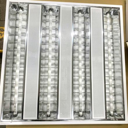 Mennyezeti fénycsöves tükrös rácsos lámpa, 4x14W, 60x60cm (HASZNÁLT)