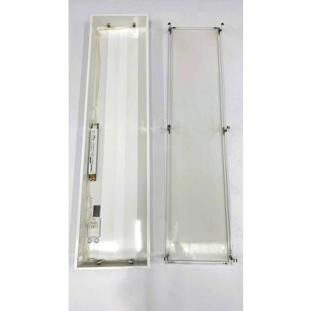 Süllyesztett fénycsöves lámpatest opál búrával, 2x54W (HASZNÁLT)