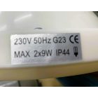 CLD-G23 Energiatakarékos oldalfali lámpatest, 2x9W (HASZNÁLT)
