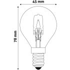 Avide halogén classic mini izzó E14-es foglalattal, 18W