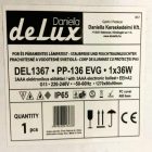 Por- és páramentes fénycsöves lámpatest 3AAA elektronikus előtéttel, 36W, 1270mm (HASZNÁLT)