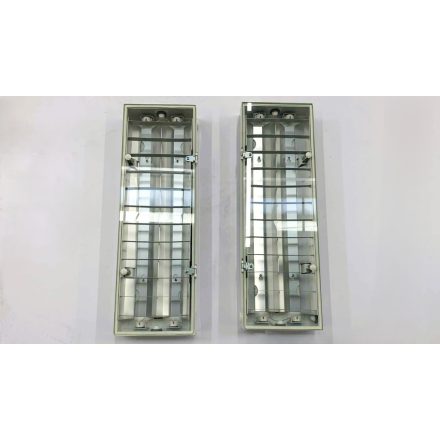 Fénycsöves tükrös fénycsőarmatúra üveg előlappal, 2x18W (2db/doboz) (HASZNÁLT)