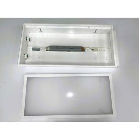   Süllyesztett fénycsöves lámpatest opál búrával, 2x18W (HASZNÁLT)