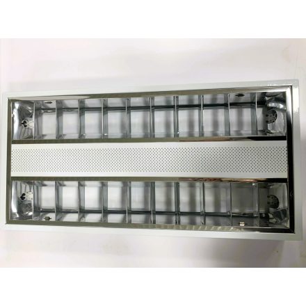 Mennyezeti fénycsöves tükrös fénycsőarmatúra, parabola, 2x14W (HASZNÁLT)