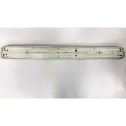 Por-és páramentes falon kívüli fénycsöves lámpatest, EVG, 2x36W, 1270x136x90mm (HASZNÁLT)